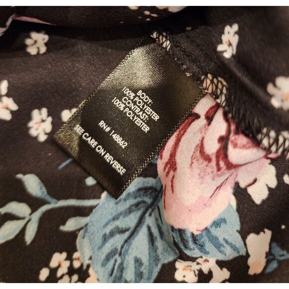 Torrid Women's Floral A -Line Halter Top With Colorblock Detail Size 2 - Picture 3 of 12